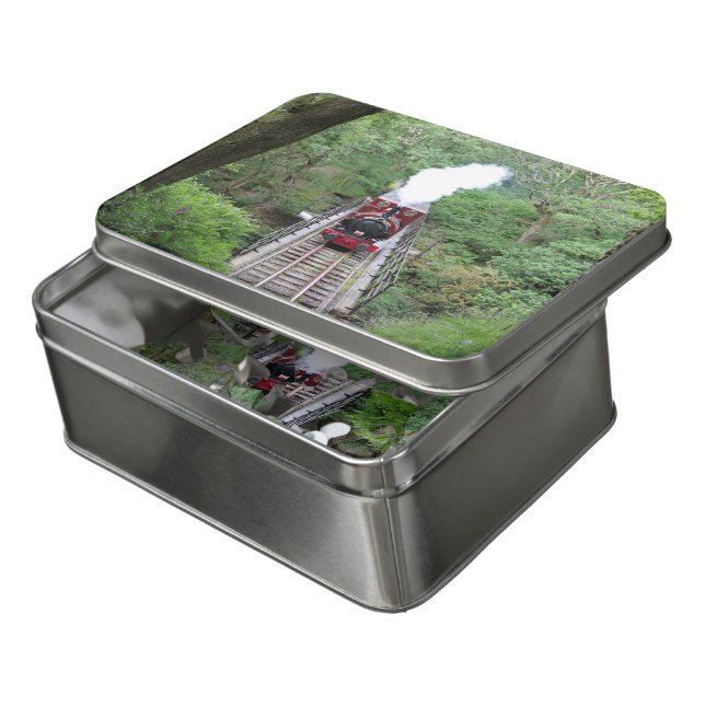 Steam Train - Tal y llyn railway Wales - Tin Jigsaw Puzzle (Lid Open)