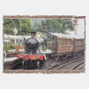 STEAM TRAIN Throw Blanket