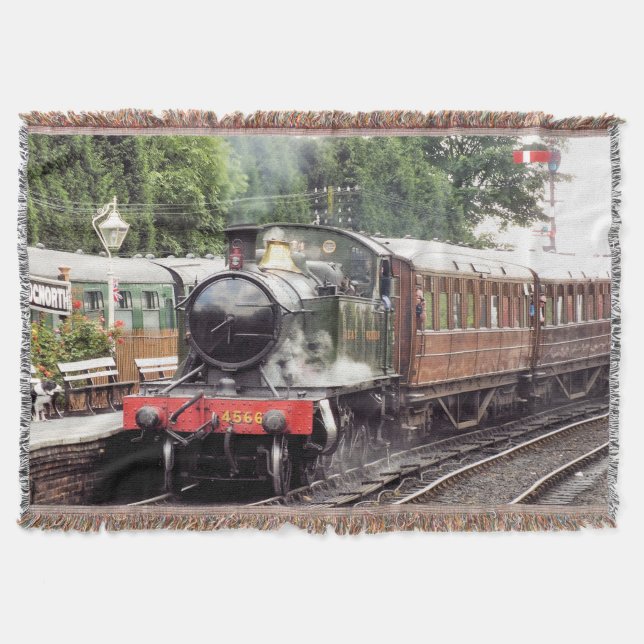 STEAM TRAIN Throw Blanket (Front)