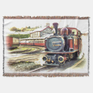 STEAM TRAIN Throw Blanket