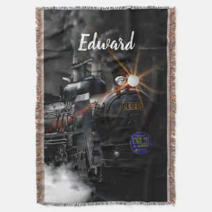 Steam Train Throw Blanket