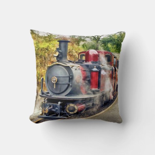 STEAM TRAIN THROW PILLOW