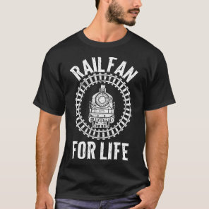 Steam Train Watching Locomotive Railfan Model Rail T-Shirt