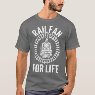 Steam Train Watching Locomotive Railfan Model T-Shirt