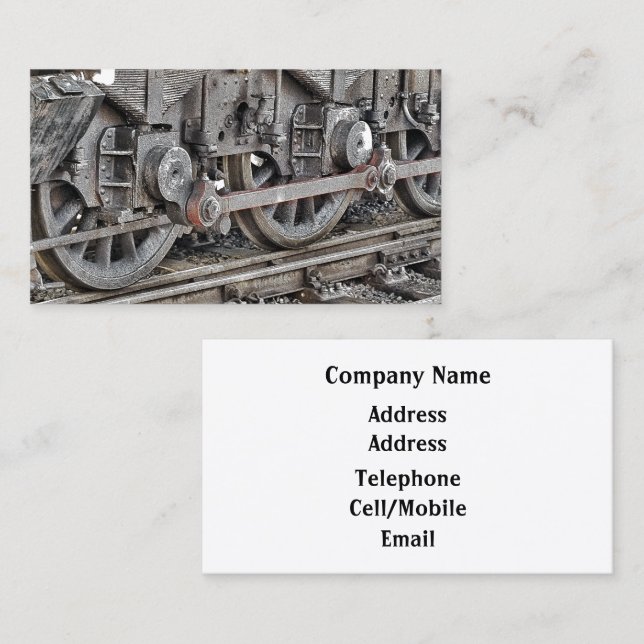 STEAM TRAIN WHEELS   BUSINESS CARD (Front/Back)