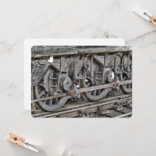 STEAM TRAIN WHEELS CARD