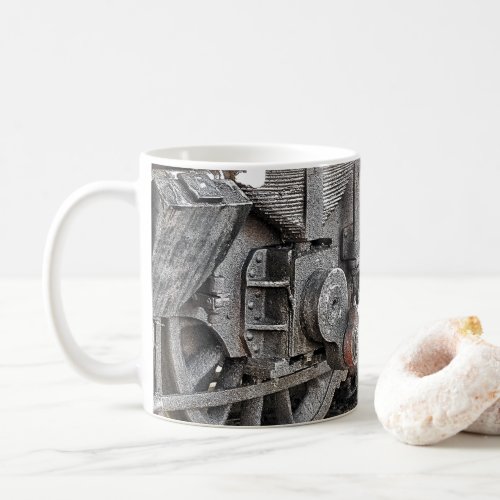 STEAM TRAIN WHEELS  COFFEE MUG