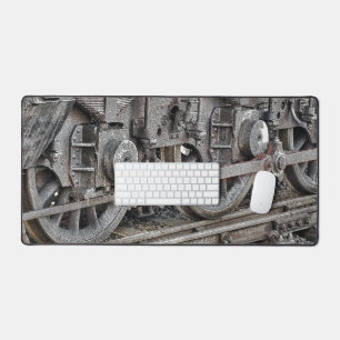 STEAM TRAIN WHEELS DESK MAT