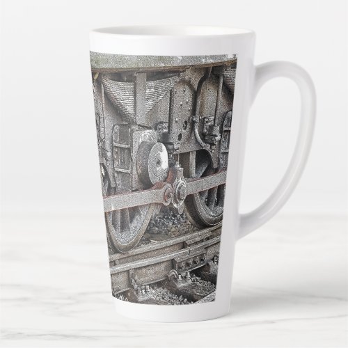 STEAM TRAIN WHEELS   LATTE MUG