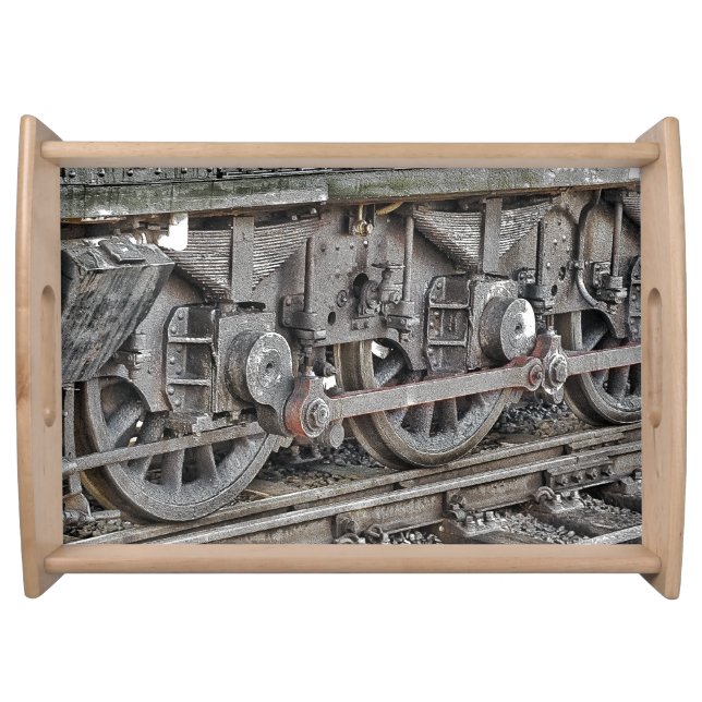 STEAM TRAIN WHEELS   SERVING TRAY (Front)