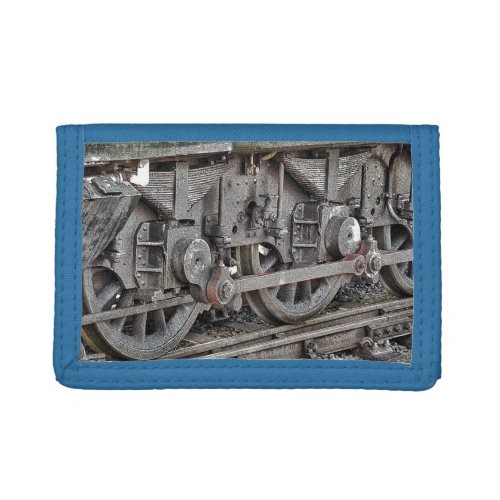 STEAM TRAIN WHEELS   TRIFOLD WALLET