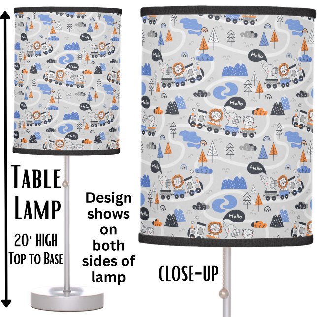 Steam Train with Animals on Tracks Baby  Table Lamp (Creator Uploaded)
