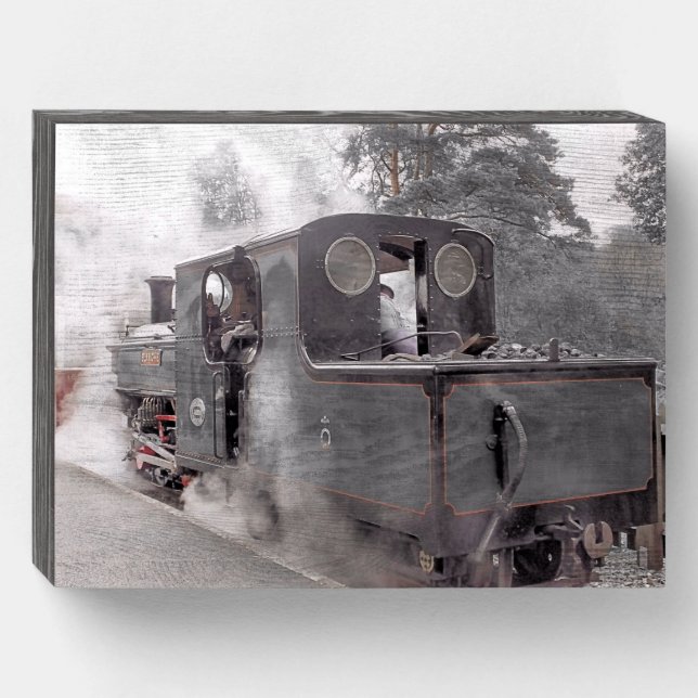 STEAM TRAIN WOODEN BOX SIGN (Front Horizontal)