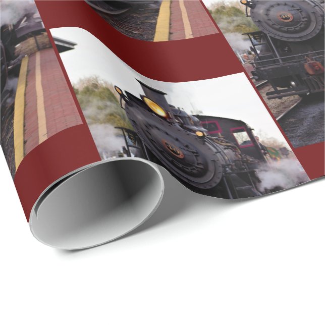 Steam Train Wrapping Paper (Roll Corner)