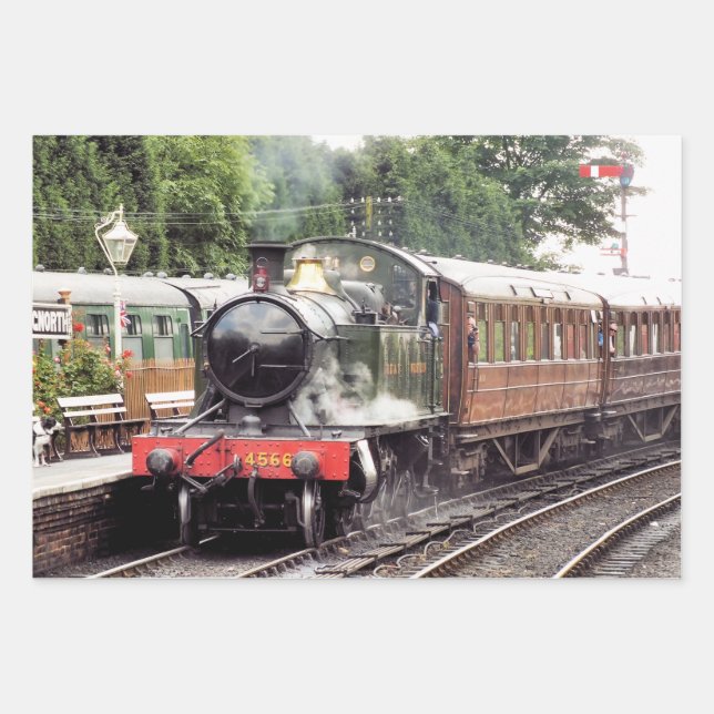 STEAM TRAIN WRAPPING PAPER SHEETS (Front)
