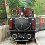 STEAM TRAINS CERAMIC TILE<br><div class="desc">Wales,  the land of the little steam trains. A beautifully preserved red train and green carriages full of passengers.</div>