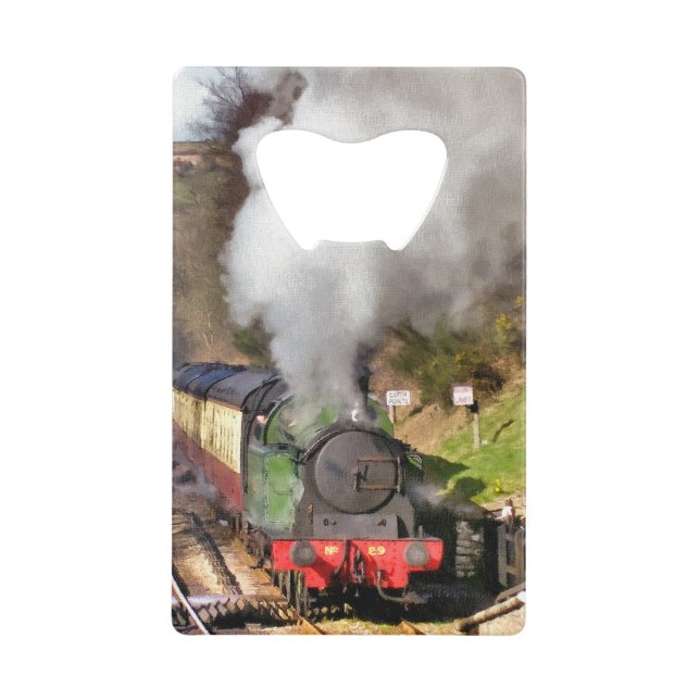 STEAM TRAINS CREDIT CARD BOTTLE OPENER (Front)