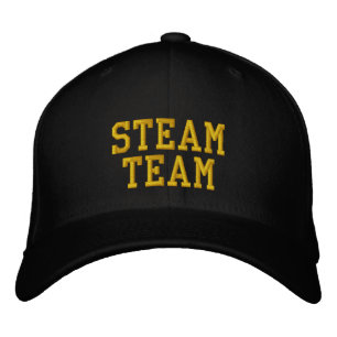 STEAM TRAINS EMBROIDERED BASEBALL CAP
