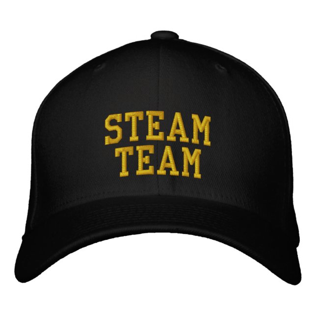 STEAM TRAINS EMBROIDERED BASEBALL CAP (Front)