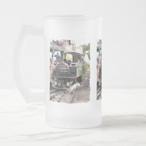 STEAM TRAINS FROSTED GLASS BEER MUG