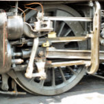 STEAM TRAINS KEEPSAKE BOX<br><div class="desc">A photographic design of the wheel from a steam train.</div>