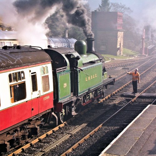 STEAM TRAINS LUMBAR PILLOW