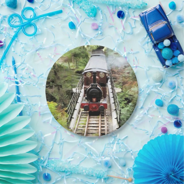 STEAM TRAINS PAPER PLATES (Party)