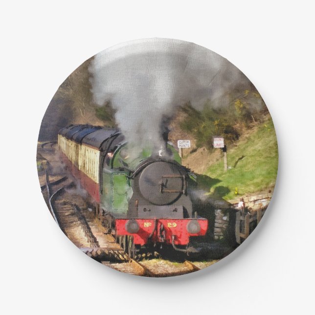 STEAM TRAINS PAPER PLATES (Front)
