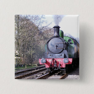 STEAM TRAINS PINBACK BUTTON