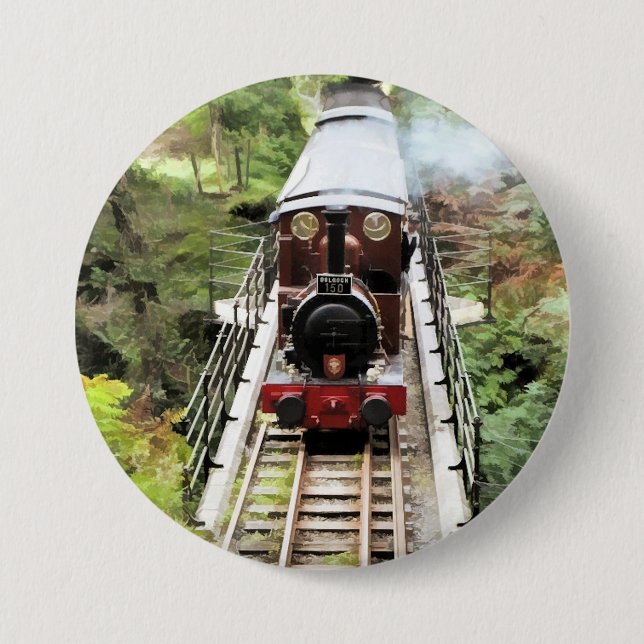 STEAM TRAINS PINBACK BUTTON (Front)