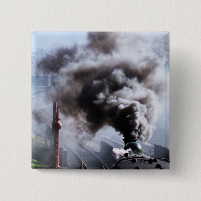 STEAM TRAINS PINBACK BUTTON (Front)