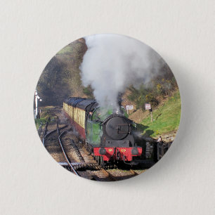 STEAM TRAINS PINBACK BUTTON