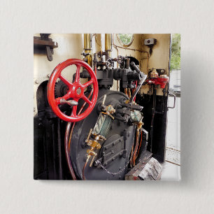 STEAM TRAINS PINBACK BUTTON
