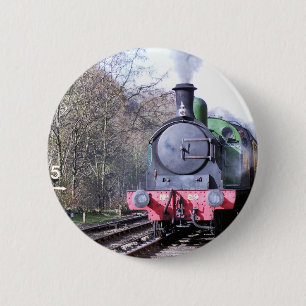 STEAM TRAINS PINBACK BUTTON