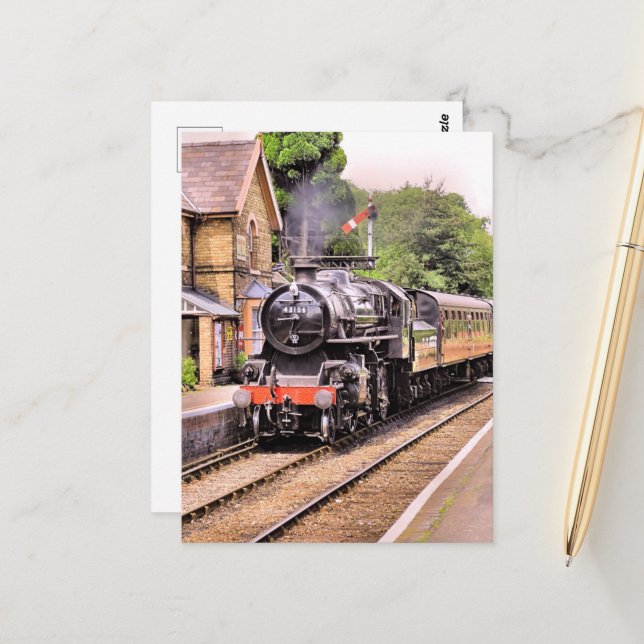 STEAM TRAINS POSTCARD (Front/Back In Situ)