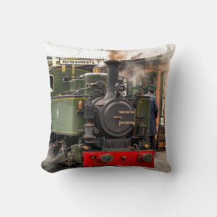 STEAM TRAINS THROW PILLOW
