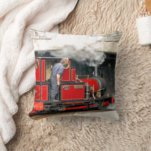 STEAM TRAINS THROW PILLOW (Blanket)
