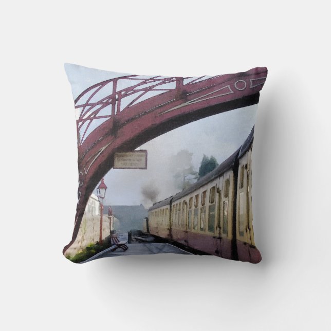 STEAM TRAINS THROW PILLOW (Front)