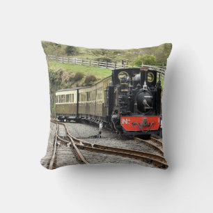 STEAM TRAINS THROW PILLOW