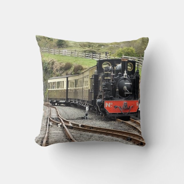STEAM TRAINS THROW PILLOW (Front)
