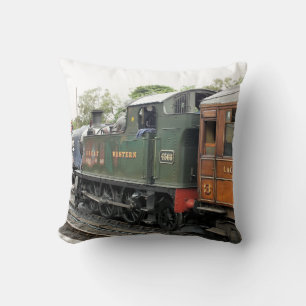 STEAM TRAINS THROW PILLOW