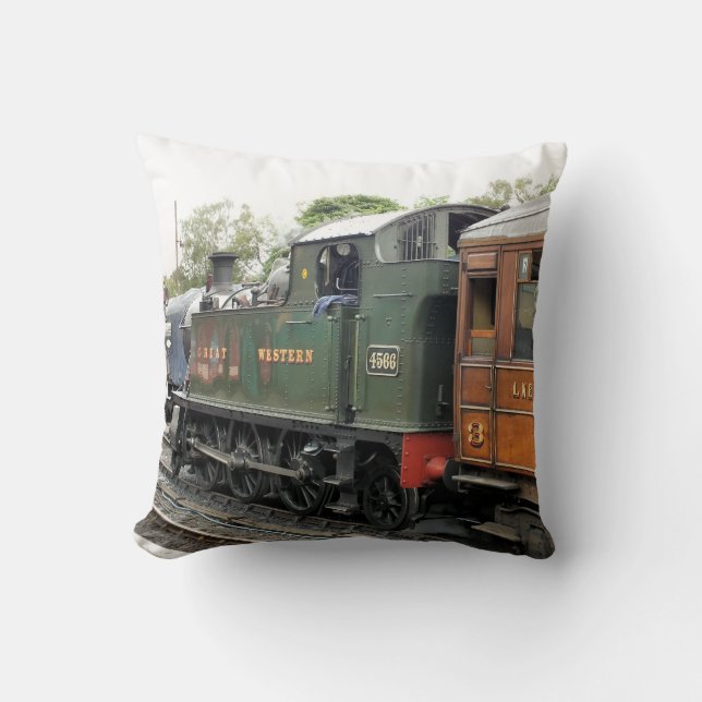 STEAM TRAINS THROW PILLOW (Front)