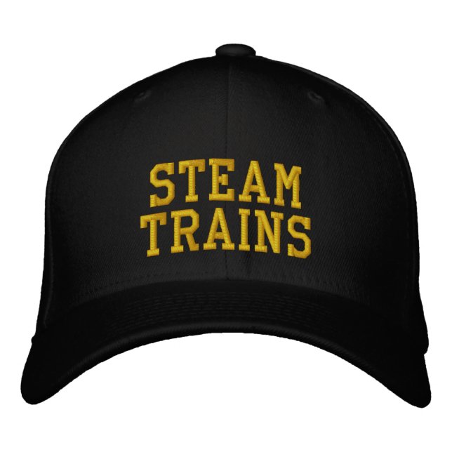 STEAM TRAINS UK EMBROIDERED BASEBALL CAP (Front)