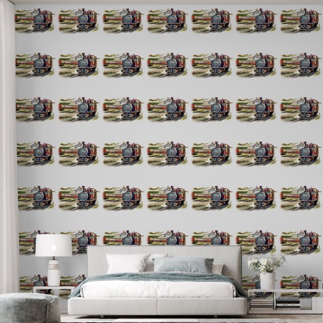 STEAM TRAINS WALLPAPER  (Bedroom)