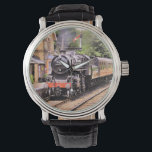 STEAM TRAINS   WATCH<br><div class="desc">An art design of a beautifully restored steam train and carriages.</div>