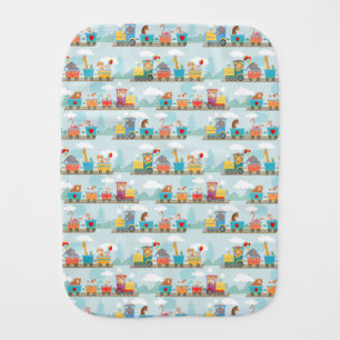 Steam Trains with Animals Toy Trains  Baby Burp Cloth