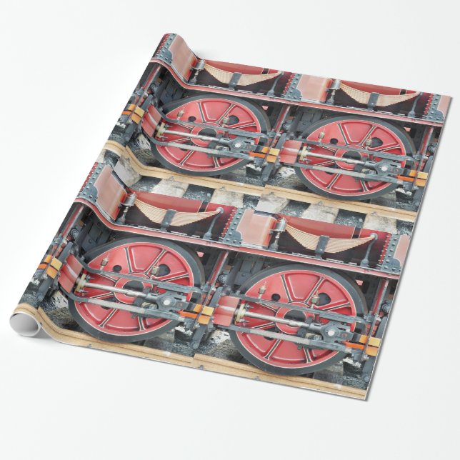 STEAM TRAINS WRAPPING PAPER (Unrolled)
