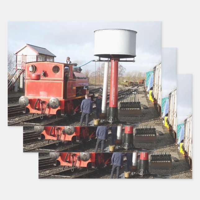 STEAM TRAINS   WRAPPING PAPER SHEETS (Set)