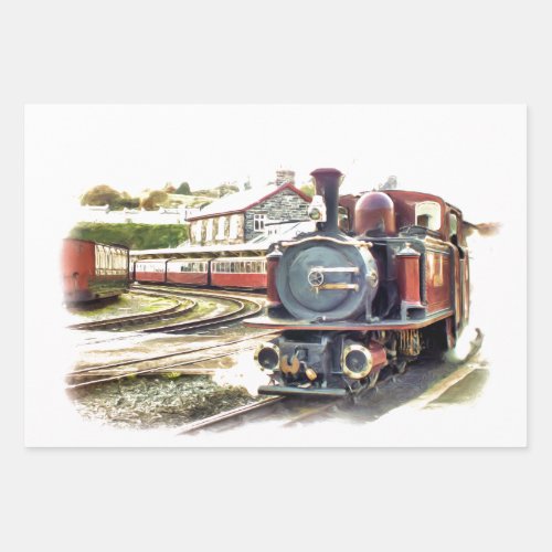 STEAM TRAINS WRAPPING PAPER SHEETS