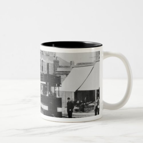 Steam Tram in North London in the 1880s Two_Tone Coffee Mug